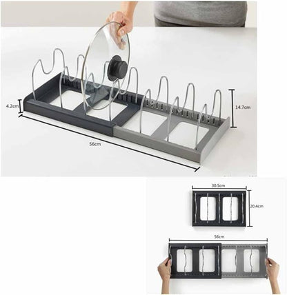 Combo de Ollas en Acero Quirurgico 15 Piezas + Organizador de Cocina Ajustable