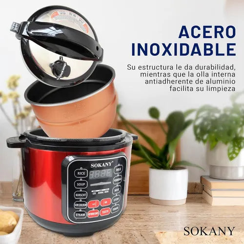 OLLA MULTIFUNCIONAL SOKANY + Set de Utensilios de Silicona Premium